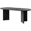Selsey Tavolo da Pranzo Ovale 90 x 204 cm Ovo Frassino Nero, Legno ingegnerizzato, Portland Ash Black, 204 cm