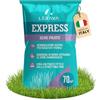 LERAVA® EXPRESS semi prato crescita rapida (70m²) - Semina resistente al calpestio - Sementi per prato soleggiato e mezz'ombra - Semi per un giardino verde fitto - 1,8kg
