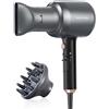 Wavytalk Asciugacapelli Professionale Gray Ionico, Potenza 2200W, phone per capelli con Diffusore e Concentratore, 3 Temperature, 2 Velocita