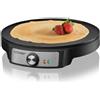 Cloer 6620 Crepiera Elettrica, per crêpes dolci o salate con 29 cm Ø, 1200 W, rivestimento antiaderente, spalmatore e tornitore incluso, nero