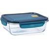Quid Astral Contenitore rettangolare ermetico in vetro 21 x 16 x 7 cm - 104 cl Blu