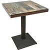 RELOVE Tavolo Rettangolare Rustico Industriale in MDF e Metallo - Cucina e Bar - Tavolino Tondo in Legno - 60*60*75cm