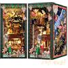 CUTEBEE Book Nook Kit - Casa Delle Bambole Fai da te in Miniature da Costruire, Christmas Wish Store Booknook Set Creativo per la Decorazione della Libreria, Regali per Familiari e Amici