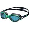 Speedo Unisex Biofuse 2.0 Swimming Goggles | Patented Easy Adjustment | Anti-Fog | Anti-Leak | Enhanced Fit | Improved Comfort, Harlequin Green/True Navy, One Size