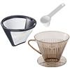 Westmark Set per il Caffè, 3 Pezzi, Filtro Permanente, Filtro per Caffè Taglia 4 + Cucchiaio Dosa-Caffè, Acciaio Inossidabile/Plastica, Kaffee, Trasparente/Bianco/Argento/Nero, 244322E8