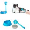 Avilia Set Ciotola in Plastica Resistente per Gatto o Cane con Spazzola e Spugna con Setole Morbide - Accessori Ottimi per la Cura del Pelo e delle Zampe del tuo Animale Domestico - Vari Colori