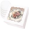 Gcardist - Set di 5 scatole per torte con finestra e 5 sottotorta rotondi da 20,3 cm, contenitori per torte (20,3 x 20,3 x 12,7 cm, bianco)