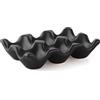 Norhogo 1 pz 6 griglia porta uova in ceramica porcellana vassoio uova, set cucina, ristorante, frigorifero, conservazione, accessori decorativi in ceramica vassoio per uova in porcellana per casa nero