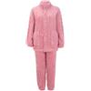Generic Pigiami Estivi Donna Completo da Donna in Pile Fuzzy con Trama, Manica Lunga, 2 Pezzi, Completo da casa, Maglione, Pantaloni, Pigiama Tutone Pigiama Anziano Uomo Pyjama Donna Lovable (Pink, XXL)