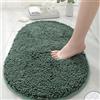 Mateju Tappetini Bagno in Microfibra Ciniglia, Ovale Tappetino da Bagno Lavabile, Tappeto Bagno Assorbente Antiscivolo, Tappetino Bagno Assorbente per Cani Bambini Adulti (50x80CM,Verde Scuro)