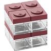 OMADA Design Set 8 Contenitori Porta spezie Mattoncino per Alimenti con Coperchio impilabile e recipiente Trasparente di Alta qualità - Linea Brickstore