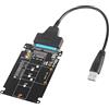 CERRXIAN Adattatore M.2 NGFF o mSATA a SATA 3.0, 2-in-1 M.2 NGFF o mSATA, con cavo USB a SATA 3.0, supporto SATA NGFF B/B+M Key SSD