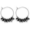 Vestopazzo Orecchini Cerchi Medi Cuori Micro Pendenti Ematite