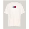 Tommy Jeans Tjw Rlx Melange Flag T Ext Ancie Wht Mel T-Shirt M/M Beige Donna