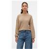 Vero Moda Vmyen Ls O-Neck Blouse Ga Rep Lcs Maglia Traf Cappuccino Donna