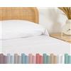 TRAMAS+ Completo Lenzuola Matrimoniale 160x200, 100% cotone, Biancheria da Letto, Lenzuola e 2 federa da letto, Certificata STANDARD 100 by OEKO-TEX - Bianco