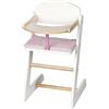 roba Seggiolone per Bambole Scarlett - con Vassoio e Poggiapiedi - Stile Rustico - Ideale come Regalo di Compleanno e Natale - Legno Laccato Bianco