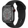 ELETTRONEO C1 Cinturino per Apple Watch Ultra 3 2 49mm, Serie 11 10 46mm, 9 8 7 45mm 41mm, SE 6 5 4 44mm 40mm, 3 2 1 42mm 38mm Donna Uomo Band Bracciale Sport Silicone, Nero