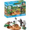 PLAYMOBIL Dinos 71526 Nido di Stegosauro, Protezione delle Uova di Dinosauro dal Velociraptor, Inclusa Rete, Metro a Nastro e Fotocamera, Giocattolo per Bambini dai 4 Anni in su