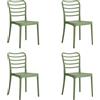 Totò Piccinni Sedia ARCO in polipropilene in fibra di vetro design impilabile (Verde, 4)