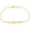 Monde Petit Bracciale croce orizzontale - oro giallo 18k (750) - Scatola Regalo - Certificato di garanzia