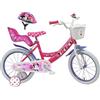 A.T.L.A.S. Bicicletta da Bambino 16 Minnie/Disney + Casco Minnie Incluso Ragazza, Rosa e Bianco Come da Foto, 16'' (41 cm)