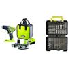 RYOBI R18DD2-242S Trapano Avvitatore a Batteria 18V ONE+, Include Due Batterie 2.0Ah e 4.0Ah, con Luce LED, 2 Velocità, Set 60 Accessori Incluso