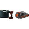 BLACK+DECKER BL188K-QW Trapano Avvitatore a Percussione Brushless, con Batteria + BL2018-XJ Batteria al Litio, 18 V, 2.0 Ah