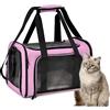 Miyacare Trasportino per Cani e Gatti,Gabbietta Morbida per Animali Domestici,Zaino Gatto Trasporto,Rete Traspirante con Tracolla,Borsa Ripiegabile Viaggio per Animali Sull' Aereo (Rosa, M)