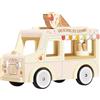Le Toy Van - ME083 - Gioco educativo camioncino dei Gelati Giocattolo per Bambini in Legno FSC, 3 Anni, 26 x 12 x 19 cm, per Giocare con Le Bambole, Tetto apribile, Freezer, Coni Gelato Inclusi