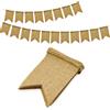 G2PLUS 4.4M Ghirlanda Bandierine di iuta-15PCS Bandierine di Iuta Festone con Bandierine Riutilizzabili Gagliardetto di Tela Vintage Decorazione per Matrimoni Feste di Compleanno