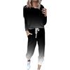 EMATOP Tuta da ginnastica da donna, casual, a maniche lunghe, con felpa e pantaloni lunghi, set da 2 pezzi, in cotone, per lo sport, per il tempo libero, alla moda, per l'autunno, l'inverno, lo yoga,