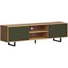 trendteam smart living - Tavola TV - Soggiorno - Sentra - Dimensioni di montaggio (L x A x P) 184 x 52 x 40 cm - Colore Verde scuro con rovere Artisan - 224031982
