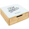 HOME DECO FACTORY, KA5953, Cassetto Porta Capsule in Legno e Vetro, Spazio organizzato per caffè e tè, Design Moderno, di Facile Manutenzione, Dimensioni 30x10x30 cm, Colore Marrone e Bianco