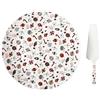 Home Deco Factory, KA0393, Piatto e Pala per Torta Multicolore per Natale, Servizio da tavola in Porcellana, Ideale per i Vostri pasti Festivi, Diametro 30 cm, Multicolore