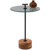 M2 Kollektion Pori 2 Tavolino, Metallo Vetro, Nero, B/H/T=40x56x40cm