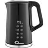 LITTLE BALANCE 8767 Black Digital, bollitore elettrico, 1,7 l, temperatura regolabile 40-100°C, pareti fredde, mantenimento caldo, 2200 W, nero