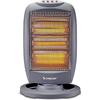 BEPER P203PAN011 Pannello radiante alogeno, 400/800/1200W, 3 Elementi riscaldanti, 3 livelli di potenza, Oscillazione orizzontale automatica, Funzione ECO e autospegnimento, Grigio