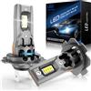 JOSHF Lampadina H7 Led Faro per Auto e Moto con Ventola Silenziosa, CSP 110W 26000LM +600% LM 6500K Bianco, Ricambio Lampadina Alogena-1:1 Mini Led H7, DC12V (2 Lampadine)