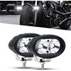Biqing Faretti Moto Supplementari,20W Faretti LED Moto Fuoristrada Lampada da Lavoro Fendinebbia per Motos Camion Trattori SUV ATV Barca 12V/24V Bianco