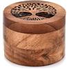 Samhita Urna per Ceneri umane, Realizzata a Mano, in Legno di Acacia, urna per Ceneri umane, urna per Ceneri (8,89 x 8,89 x 6,35 cm)