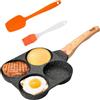 WEGREAT 4 Fori Padella Pancake: Frittata Antiaderente Padella per Pancake in Alluminio, Pancake Piastra per Frittata di Hamburger con Uova Fritte, per Fornelli a Induzione e a Gas