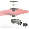 BricoLoco.com Bricoloco Kit impermeabilizzazione piatto doccia. Telone impermeabile doccia da lavoro pozzetto aderente. Griglia inox e tela tecnica 150x200cm.Soluzione totale di impermeabilizzazione facile