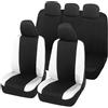 Auto Accessori Lupex Coprisedili Auto Compatibili con Panda Seconda 169 e Terza 319 serie, Tessuto Policotone, set completo (Nero - Bianco con schienale posteriore 60e40)