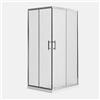 Parama Box doccia 80x100 angolare scorrevole h190 vetro temperato opaco 6mm trattamento anticalcare maniglia in acciaio inox 304 mod. Tenerife