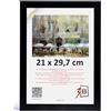 3-B Cornice portafoto HIT - Nero - 21 x 29,7 cm (A4) - Cornice in legno, cornice per documenti con vetro acrilico