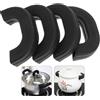JJiaoLinin Presine Silicone da Cucina, 4 Pezzi Presine da Cucina in Silicone,Manici per Pentole in Silicone, Antiscivolo e Resistenti al Calore, per Wok Ghisa, Padelle, Piastre (Nero)