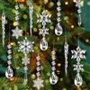 Kiiwah 16 Pezzi Decorazioni per Albero di Natale, Acrilico Cristallo Fiocco di Neve Ghiaccioli Albero di Natale Ornamenti Da Appendere, Fiocco di Neve Ghiaccioli per Decorazioni Natale Nozze Feste Invernali