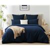 WAVVE Parure Sacco Copripiumino 200x200 cm - Set Copripiumino Letto Piazza e Mezza con 2 Federe 65x65 cm, 200 x 200 Copripiumone, 100% Microfibra Traspirante, Blu