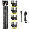 IONOMAT Trimmer Barba e Capelli con Zoccoli 1.5, 2, 3, 4 mm - Batteria USB - Drago, Buddha, Barber, Vintage T9 (Tondosa Drago Nero)